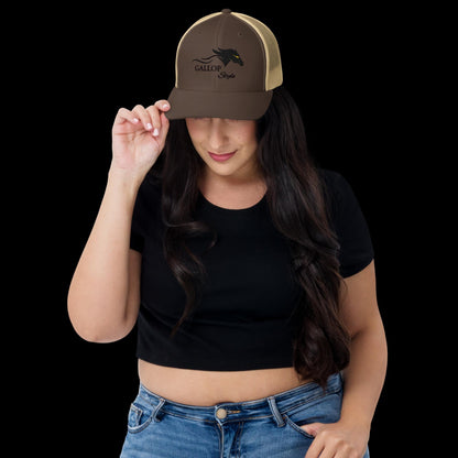 Hats Brown/ Khaki Gallop Style Logo Trucker Cap - Black Stitching