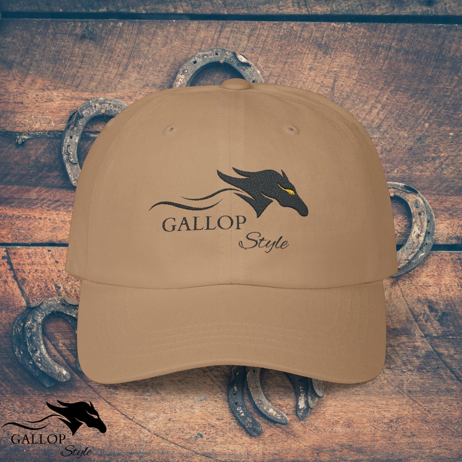 Hats Khaki / One size Gallop Style Embroidered Classic Cap