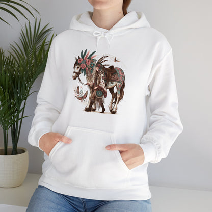 Hoodie BOHO Floral Horse and Rider Unisex Hoodie GS_7