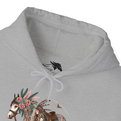 Hoodie BOHO Floral Horse and Rider Unisex Hoodie GS_7