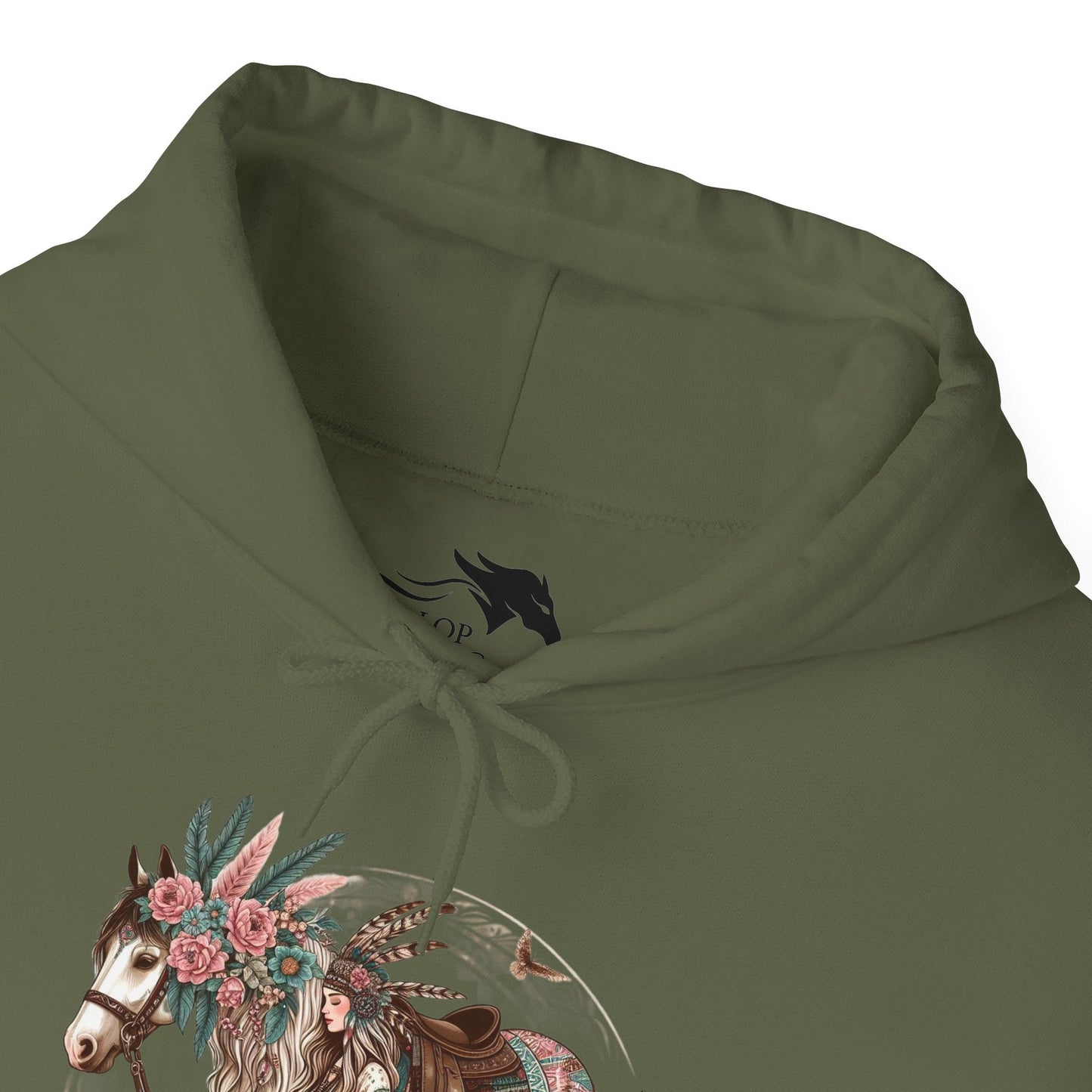 Hoodie BOHO Floral Horse and Rider Unisex Hoodie GS_7