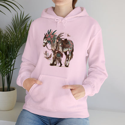 Hoodie BOHO Floral Horse and Rider Unisex Hoodie GS_7