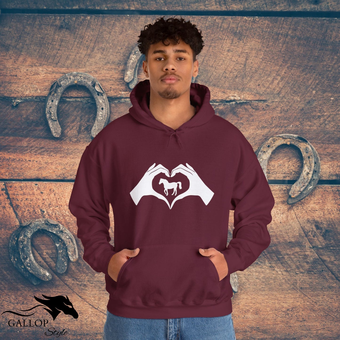 Hoodie Heart Hands Horses Unisex Hoodie GS_34