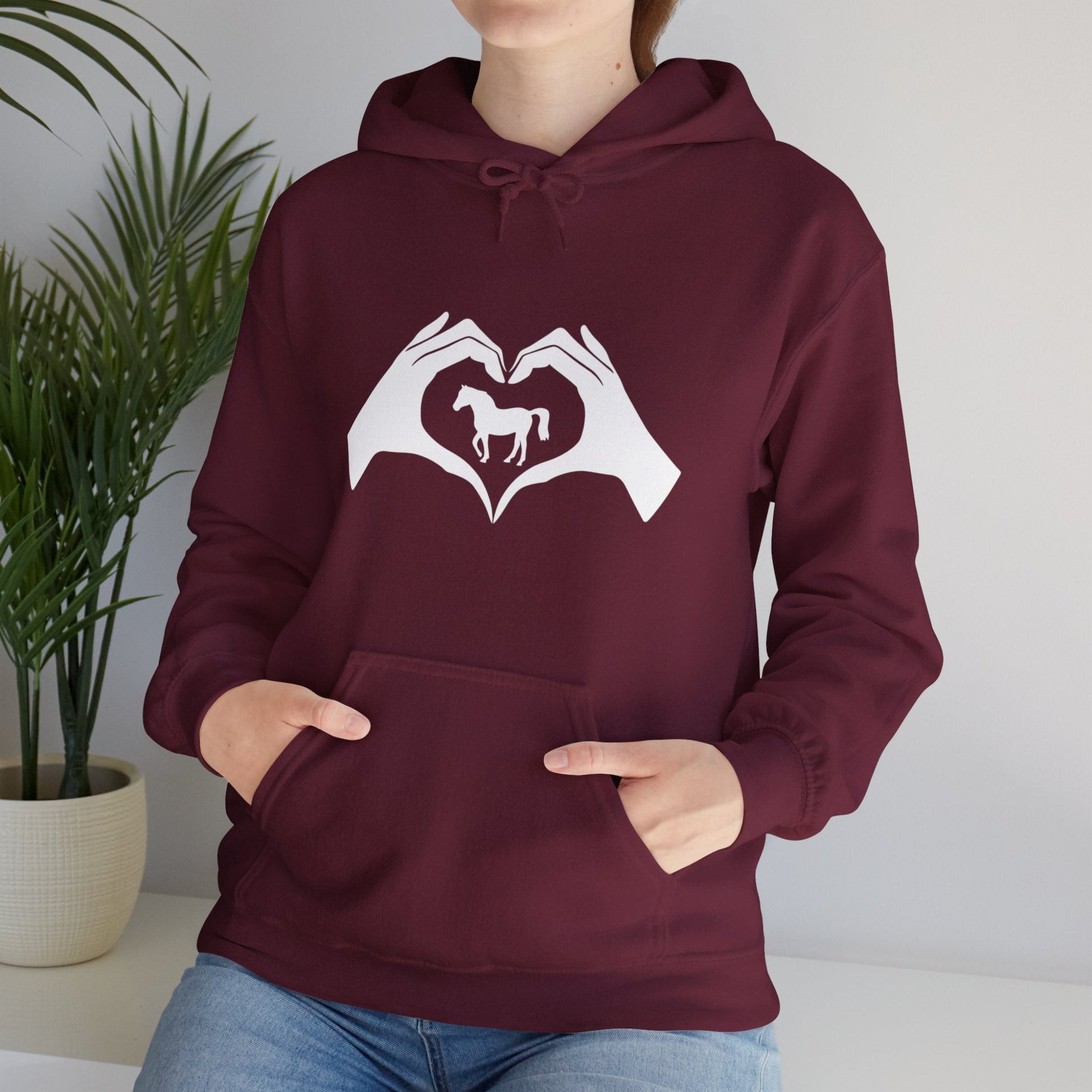 Hoodie Heart Hands Horses Unisex Hoodie GS_34