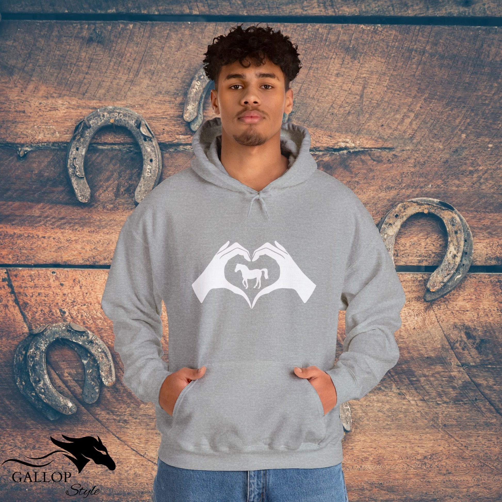 Hoodie Heart Hands Horses Unisex Hoodie GS_34