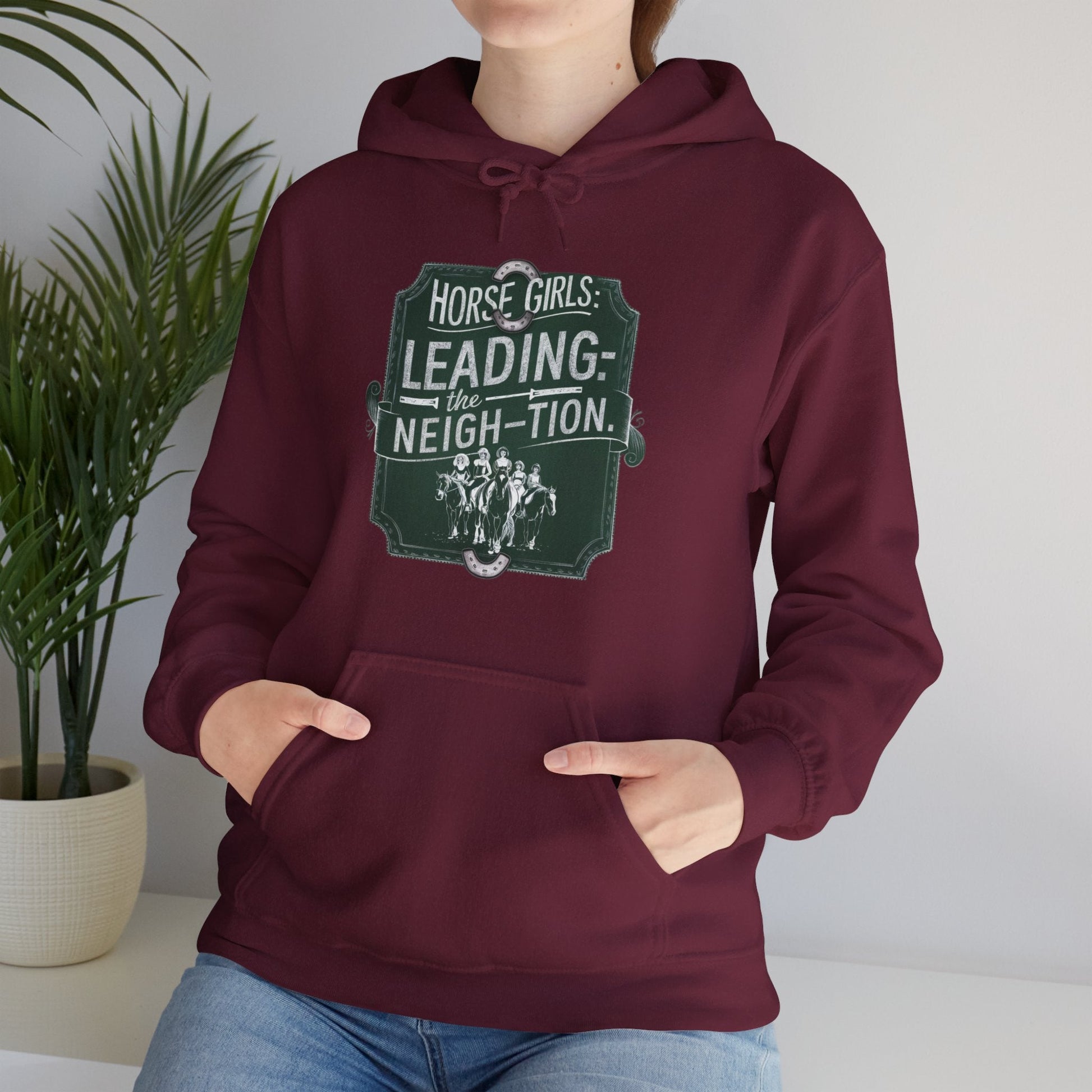 Hoodie Horse Girls Lead Neightion Unisex Hoodie GS_12