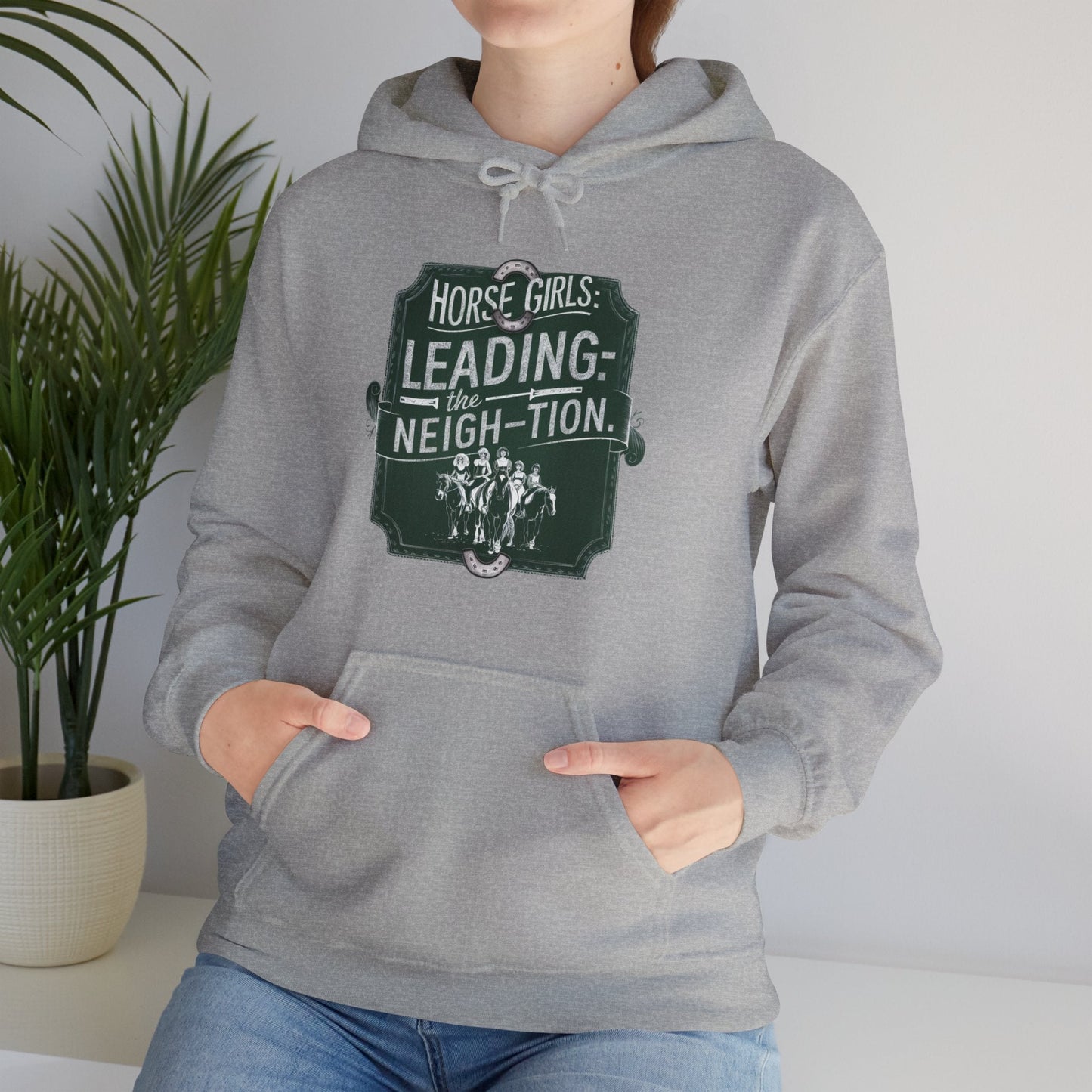 Hoodie Horse Girls Lead Neightion Unisex Hoodie GS_12