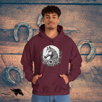 Hoodie Horse Sunflowers Wheat Unisex Hoodie GS_1