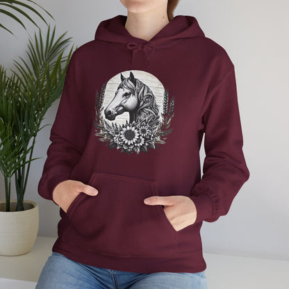 Hoodie Horse Sunflowers Wheat Unisex Hoodie GS_1