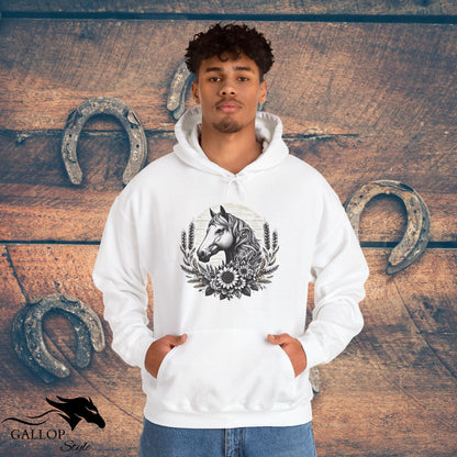 Hoodie Horse Sunflowers Wheat Unisex Hoodie GS_1