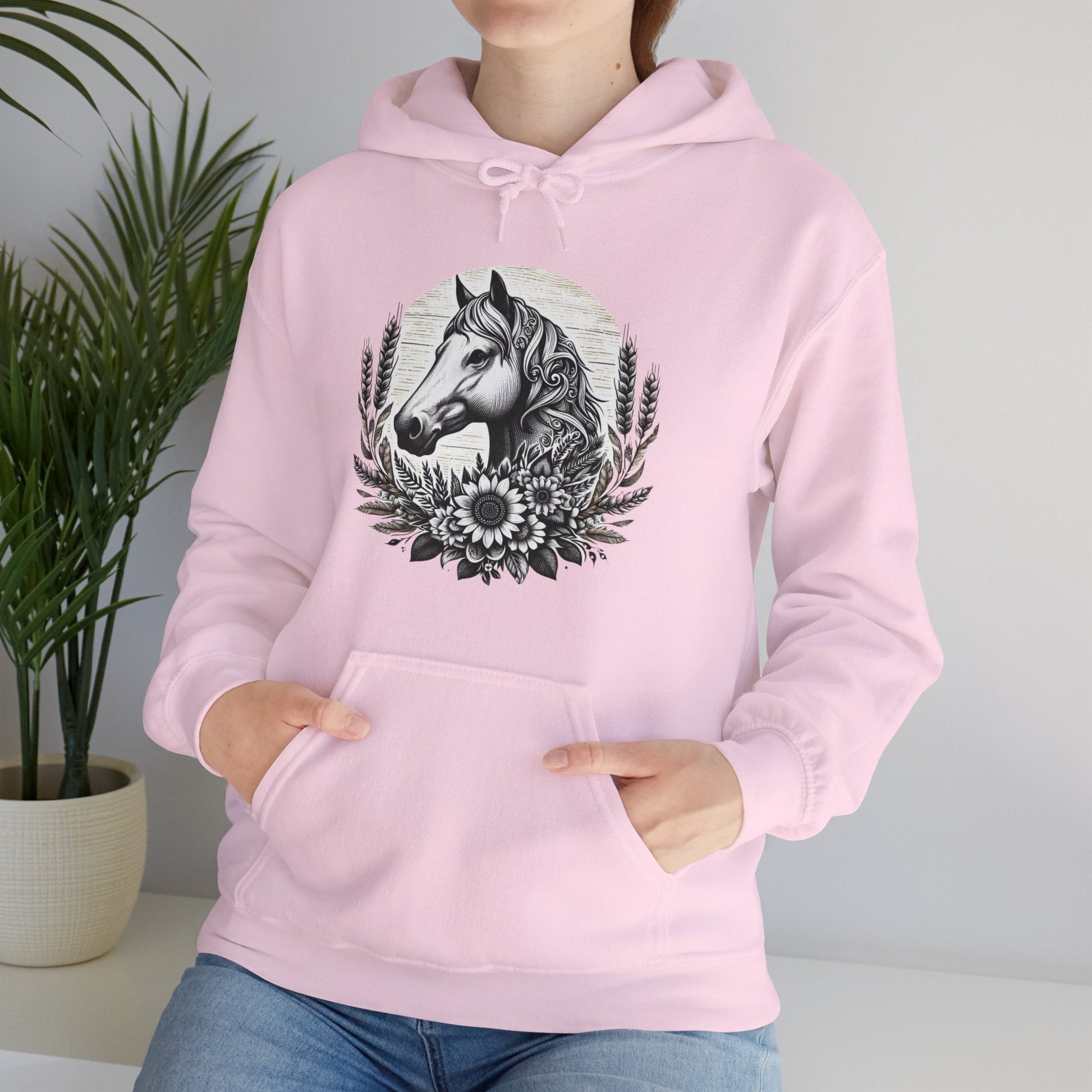 Hoodie Horse Sunflowers Wheat Unisex Hoodie GS_1