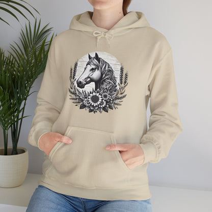 Hoodie Horse Sunflowers Wheat Unisex Hoodie GS_1