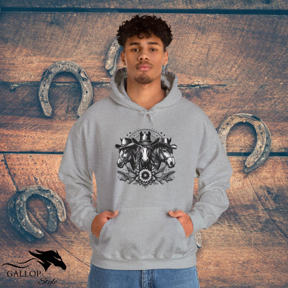 Hoodie Horse Trio Cowboy Hats Unisex Hoodie GS_28