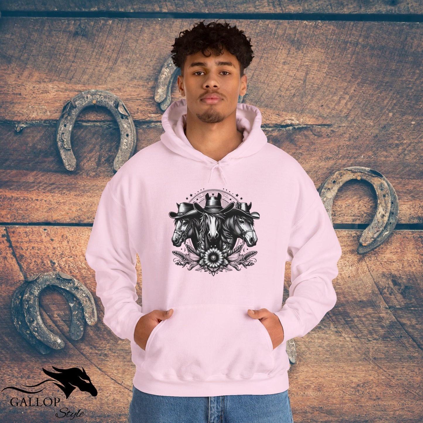 Hoodie Horse Trio Cowboy Hats Unisex Hoodie GS_28