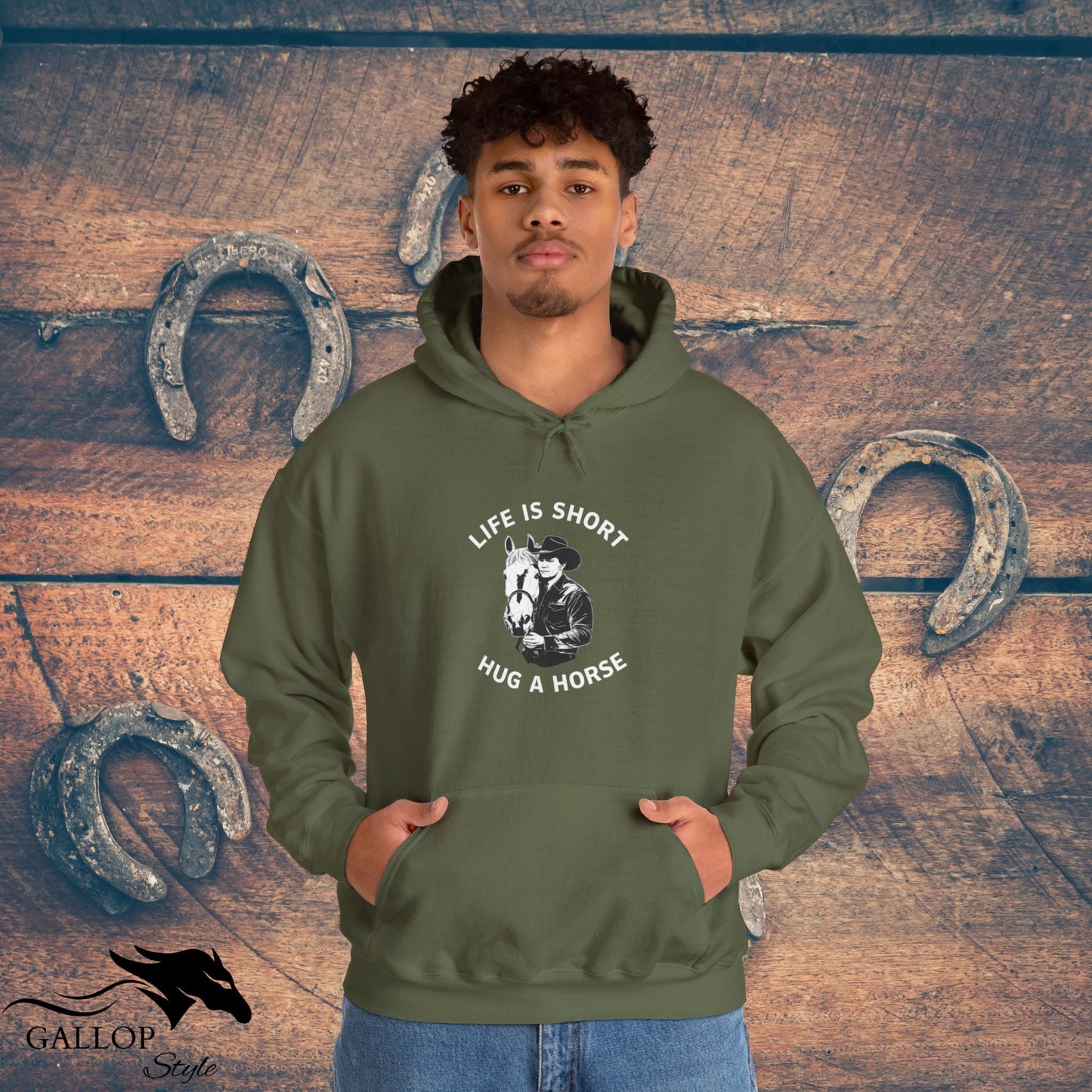 Hoodie life is short hug a horse male Unisex Hoodie GS_33