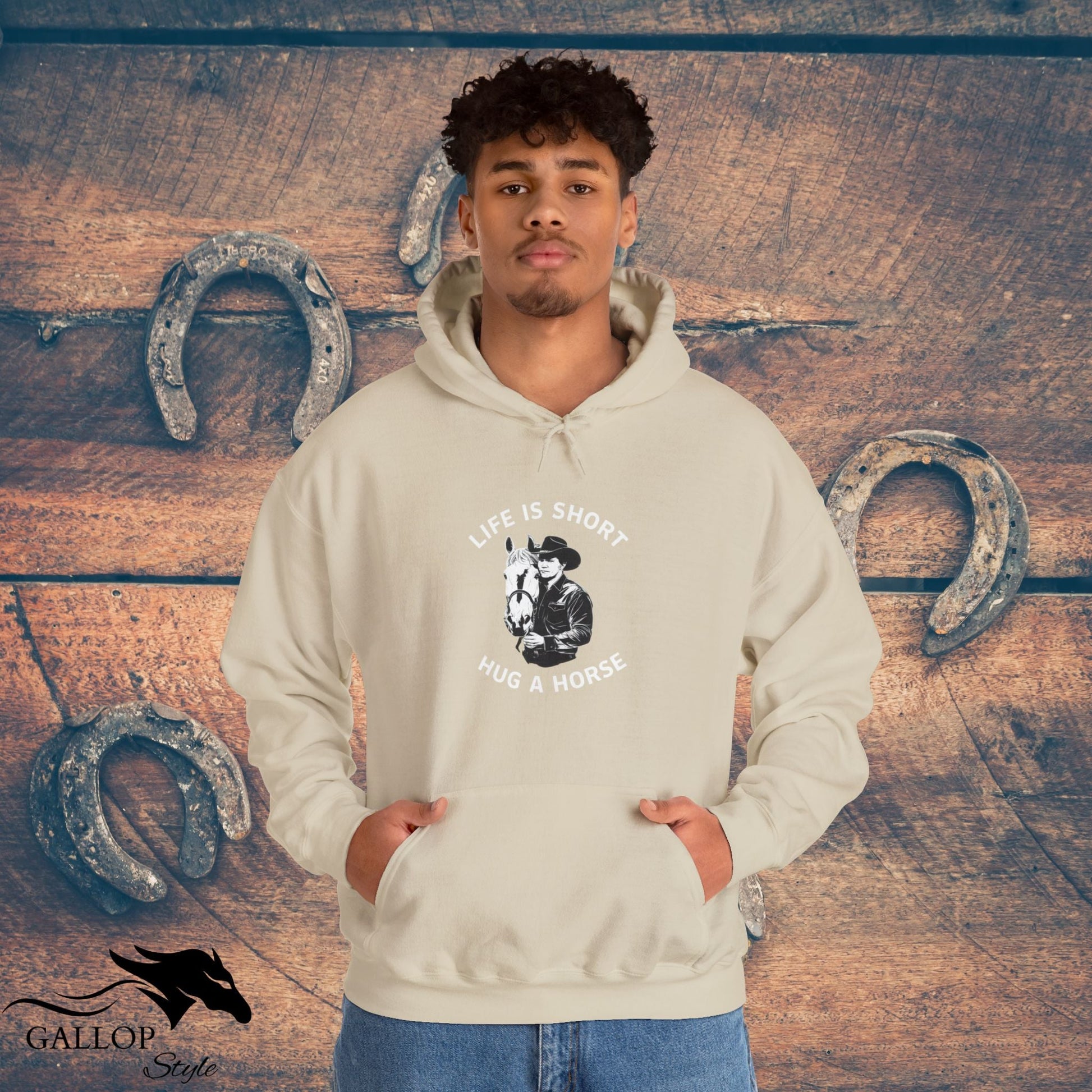 Hoodie life is short hug a horse male Unisex Hoodie GS_33