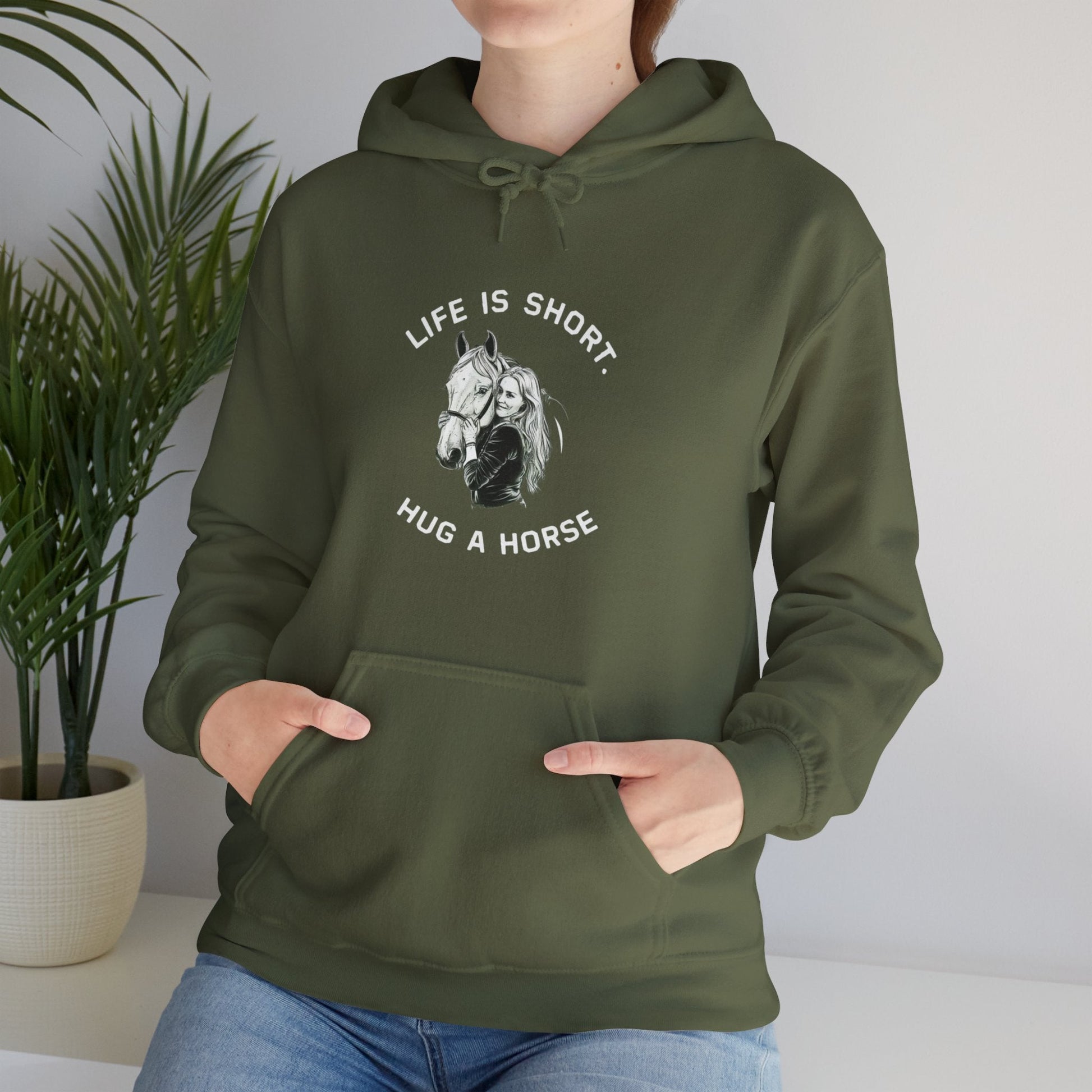 Hoodie life is short hug a horse Unisex Hoodie GS_32