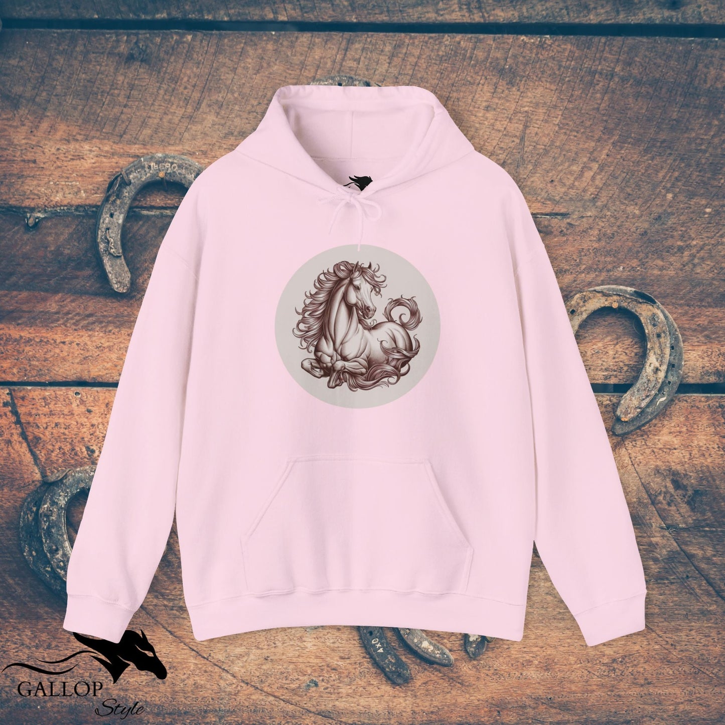 Hoodie Light Pink / S Elegant Horse at Rest Unisex Hoodie GS_41