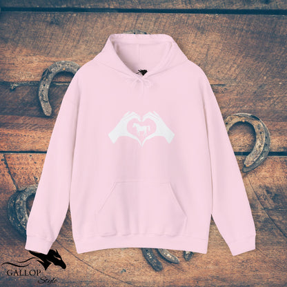 Hoodie Light Pink / S Heart Hands Horses Unisex Hoodie GS_34