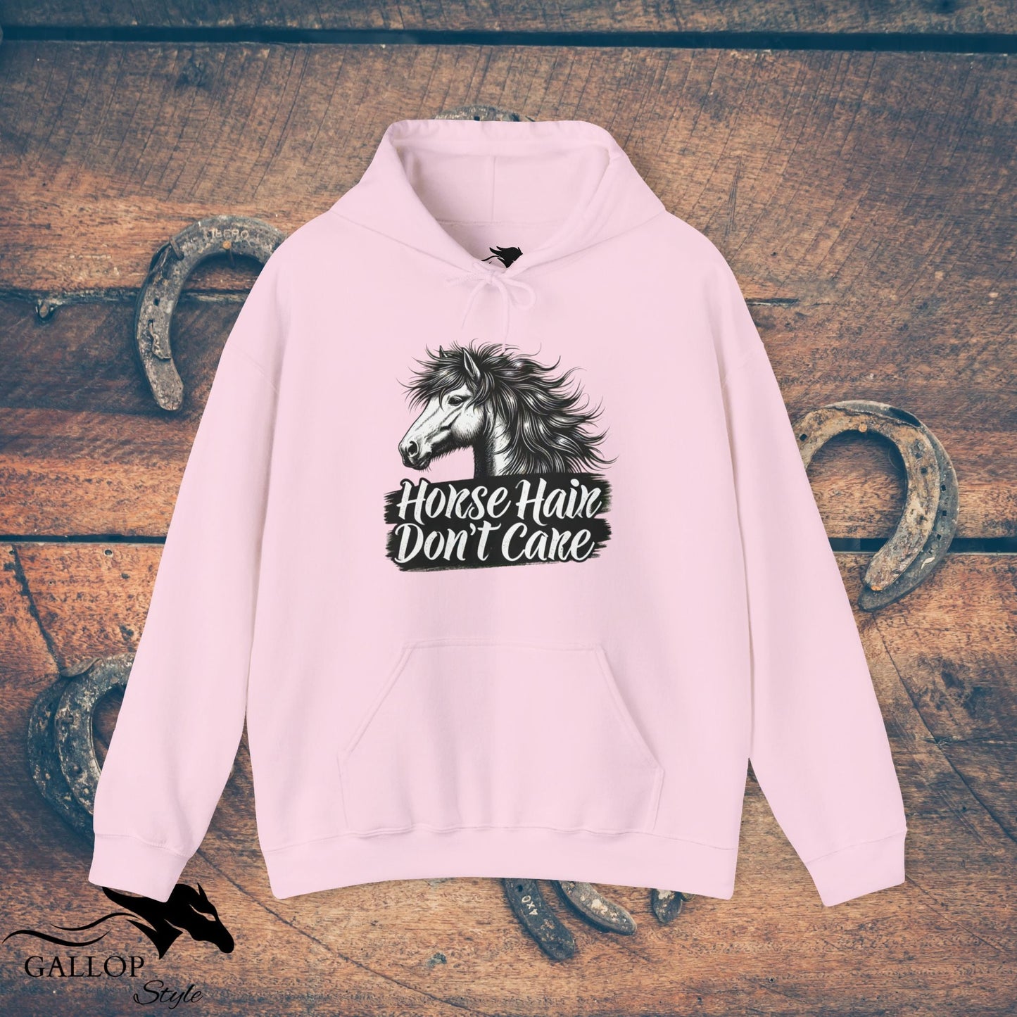 Hoodie Light Pink / S Horse Hair Don't Care Unisex Hoodie GS_14