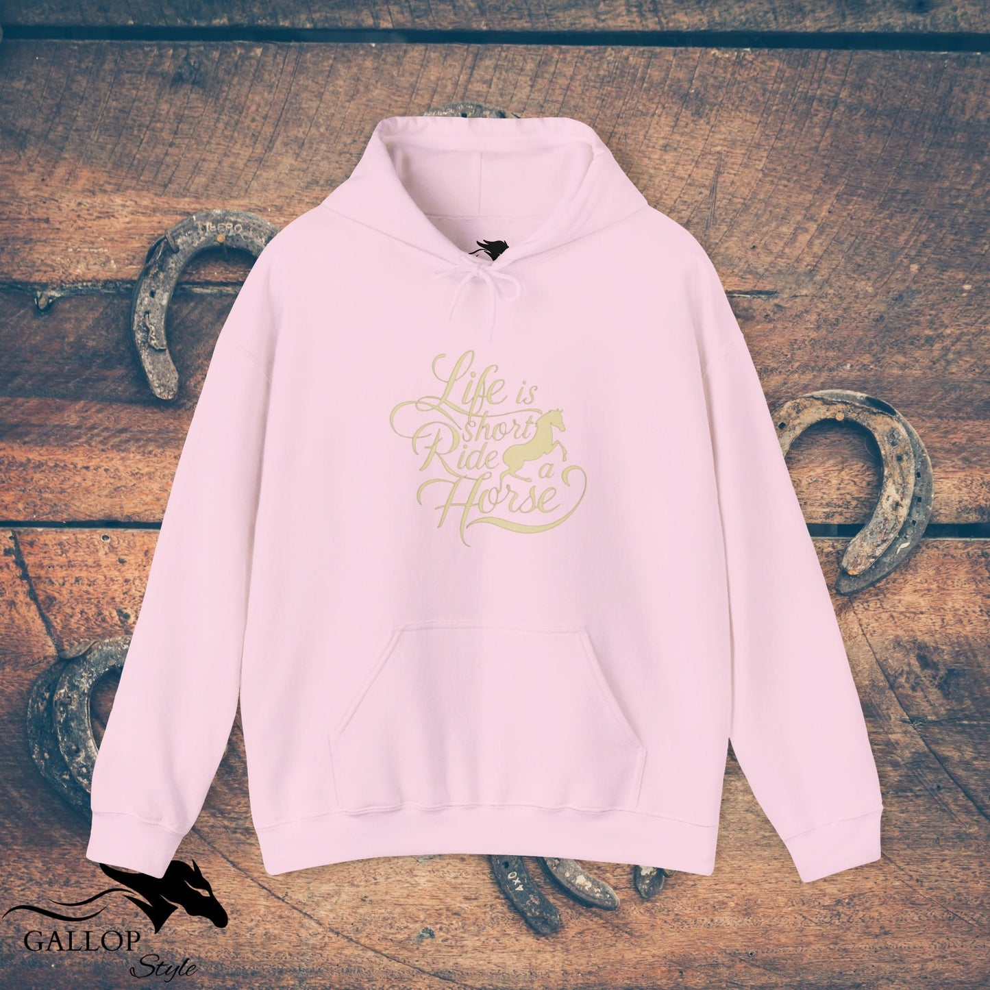 Hoodie Light Pink / S Life is Short Ride Horse Unisex Hoodie GS_39