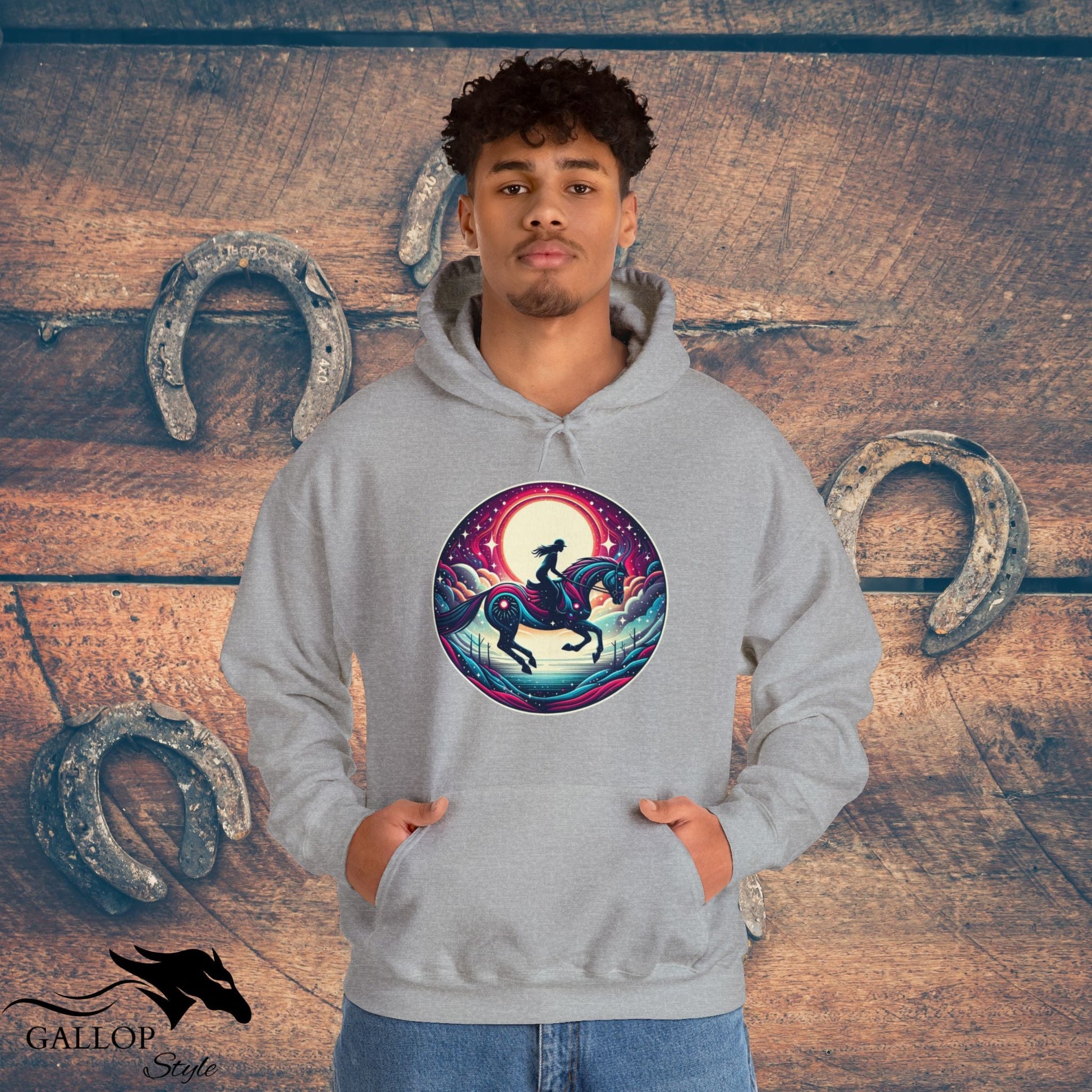 Hoodie Lunar Horse & Rider Modern Unisex Hoodie GS_6