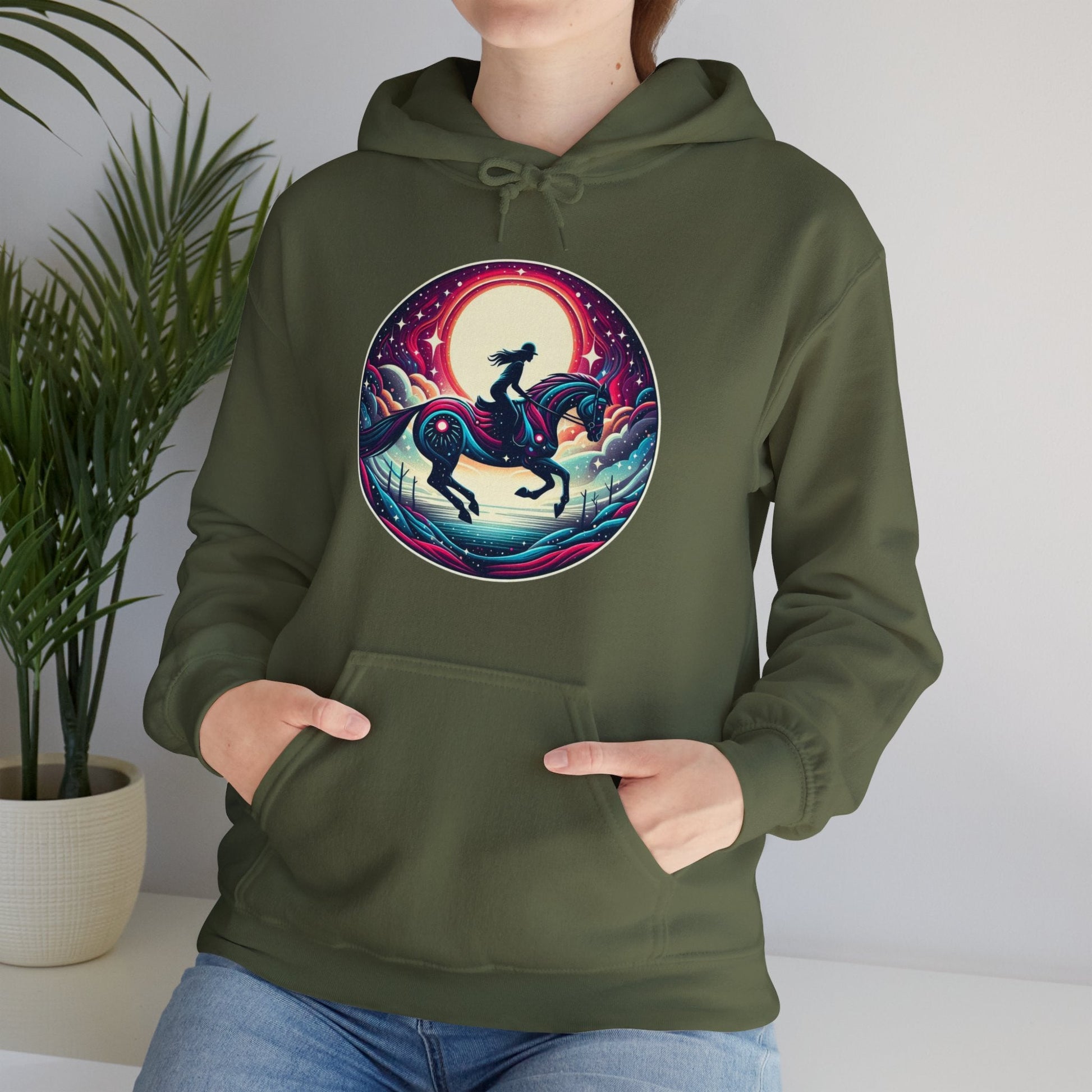 Hoodie Lunar Horse & Rider Modern Unisex Hoodie GS_6