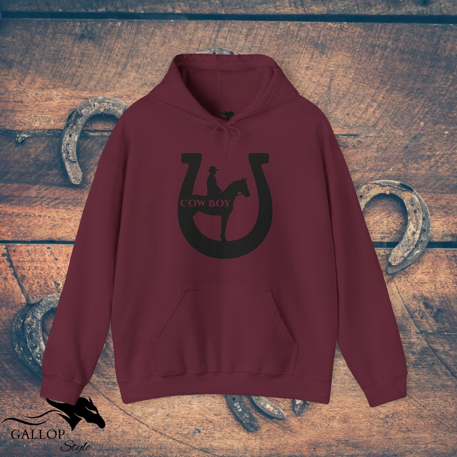 Hoodie Maroon / S Cowboy Horseshoe Unisex Hoodie GS_46