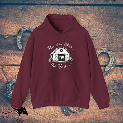 Hoodie Maroon / S Home is Where Horse is Unisex Hoodie GS_13