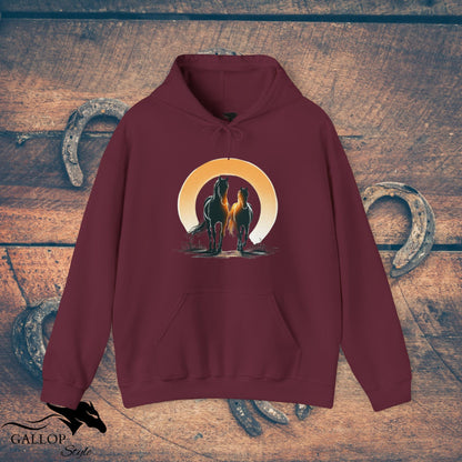 Hoodie Maroon / S Horse Couple Unisex Hoodie GS_42