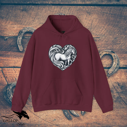 Hoodie Maroon / S Horse in Heart Unisex Hoodie GS_25