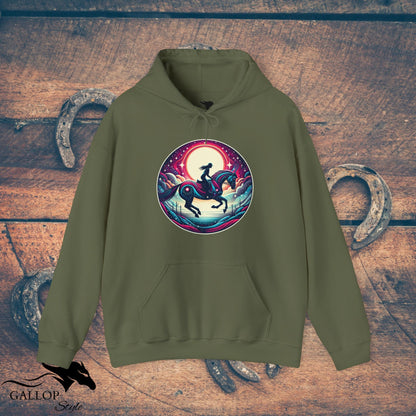 Hoodie Military Green / S Lunar Horse & Rider Modern Unisex Hoodie GS_6