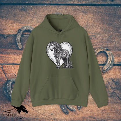 Hoodie Military Green / S Paisley Horse Love Unisex Hoodie GS_37