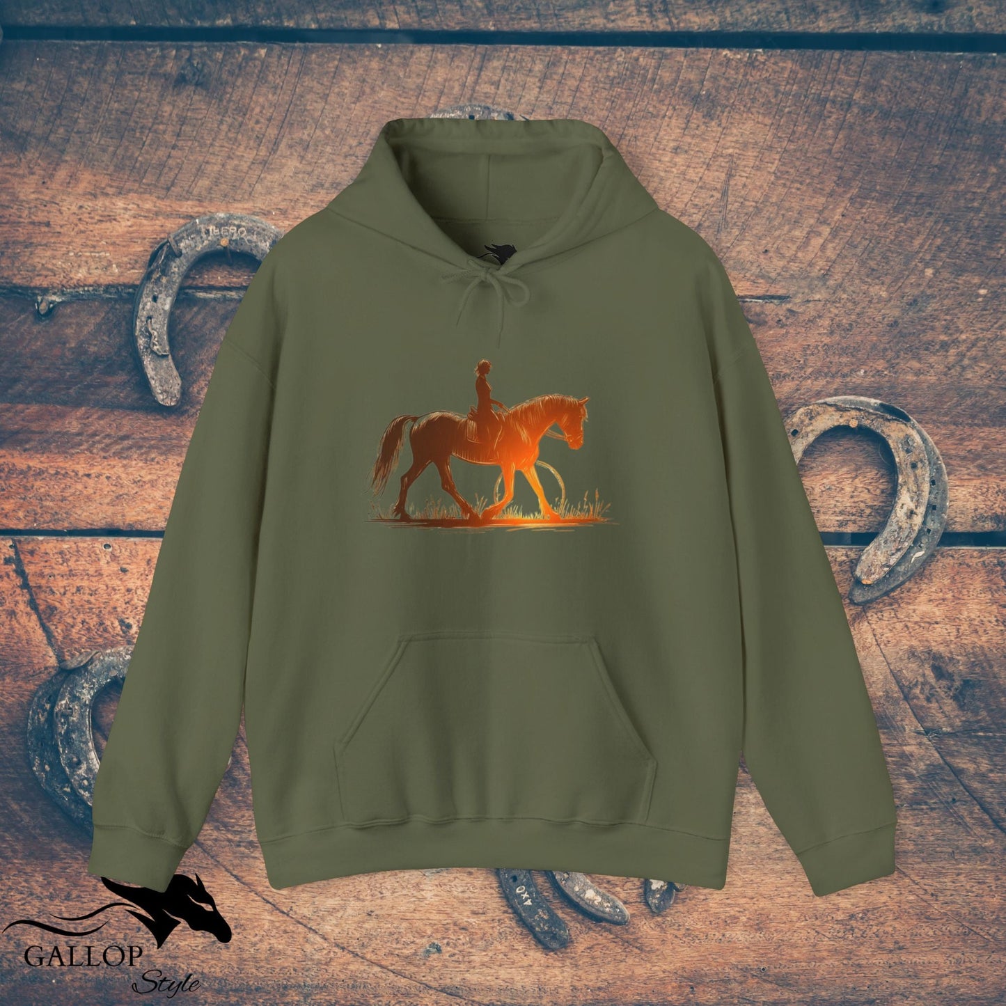 Hoodie Military Green / S Sunset Stroll Unisex Hoodie GS_40