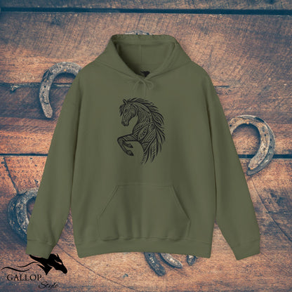 Hoodie Military Green / S Tribal Horse Head Unisex Hoodie GS_29