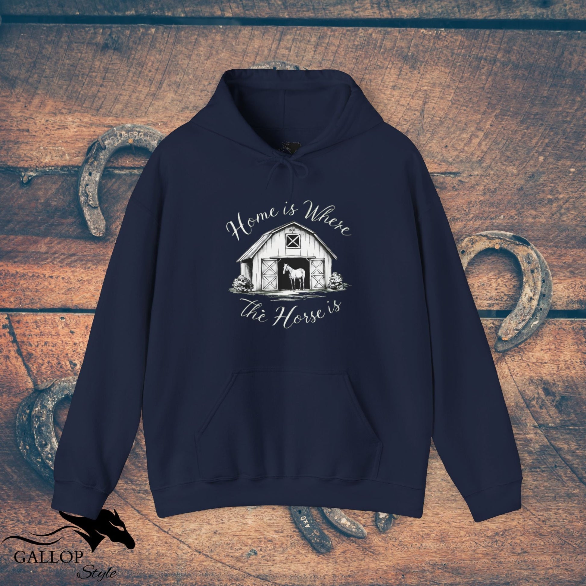 Hoodie Navy / S Home is Where Horse is Unisex Hoodie GS_13