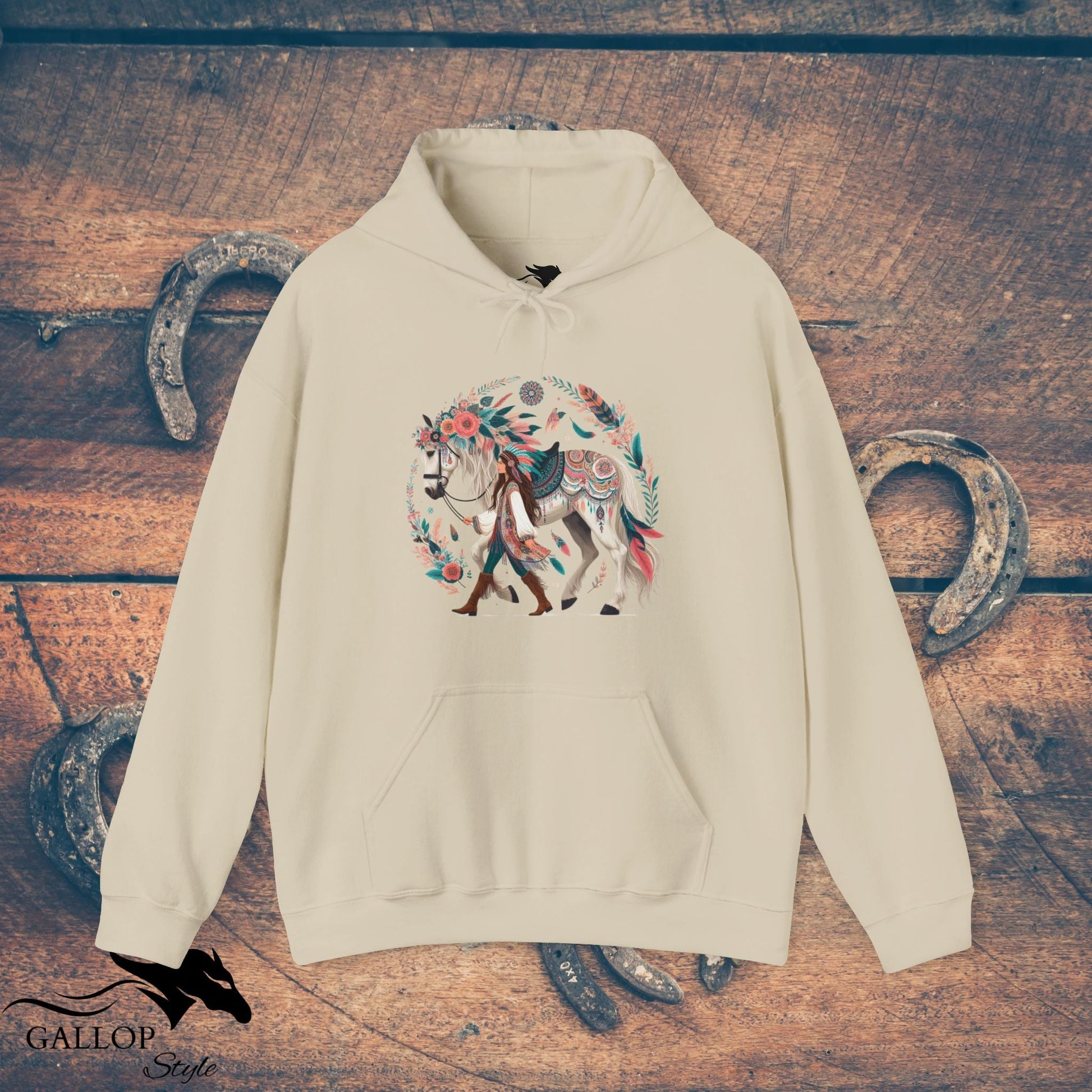 Hoodie Sand / S BOHO Horse Walker Unisex Hoodie GS_48