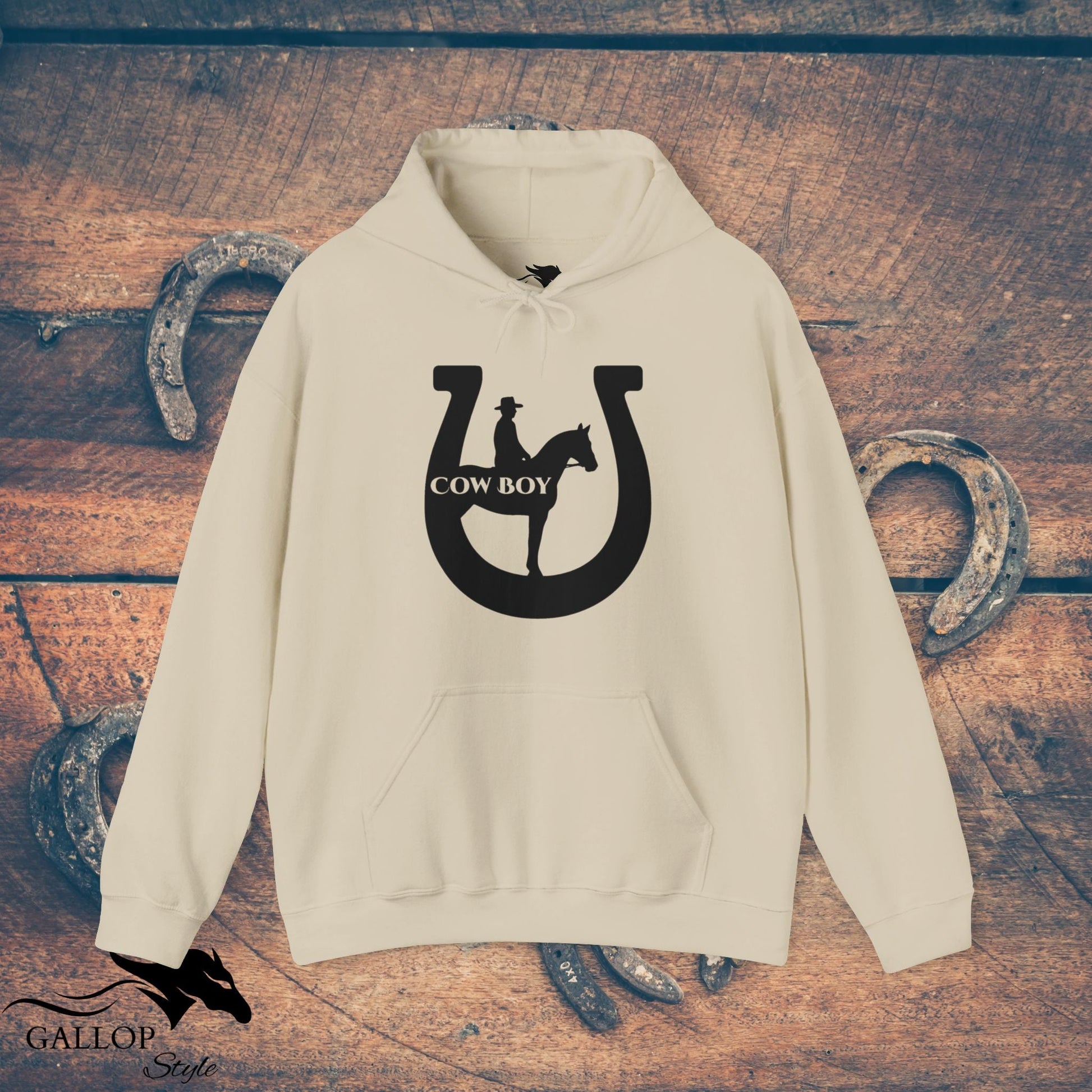 Hoodie Sand / S Cowboy Horseshoe Unisex Hoodie GS_46