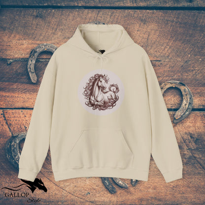 Hoodie Sand / S Elegant Horse at Rest Unisex Hoodie GS_41