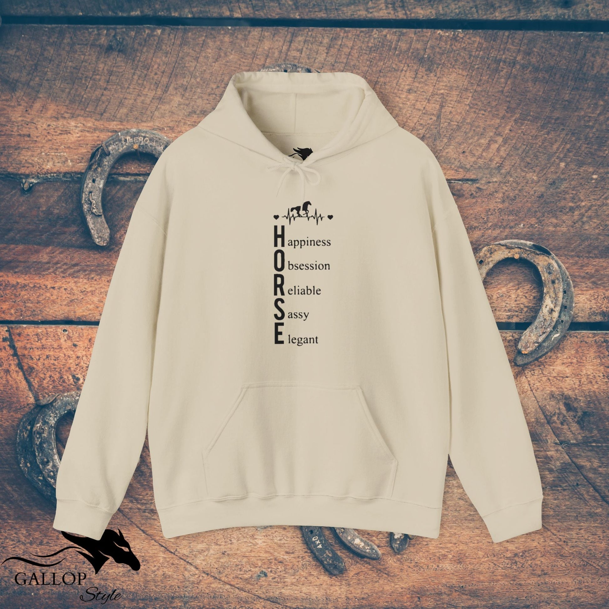 Hoodie Sand / S Heartbeat Horse Definition Unisex Hoodie GS_47