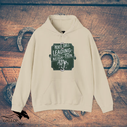 Hoodie Sand / S Horse Girls Lead Neightion Unisex Hoodie GS_12