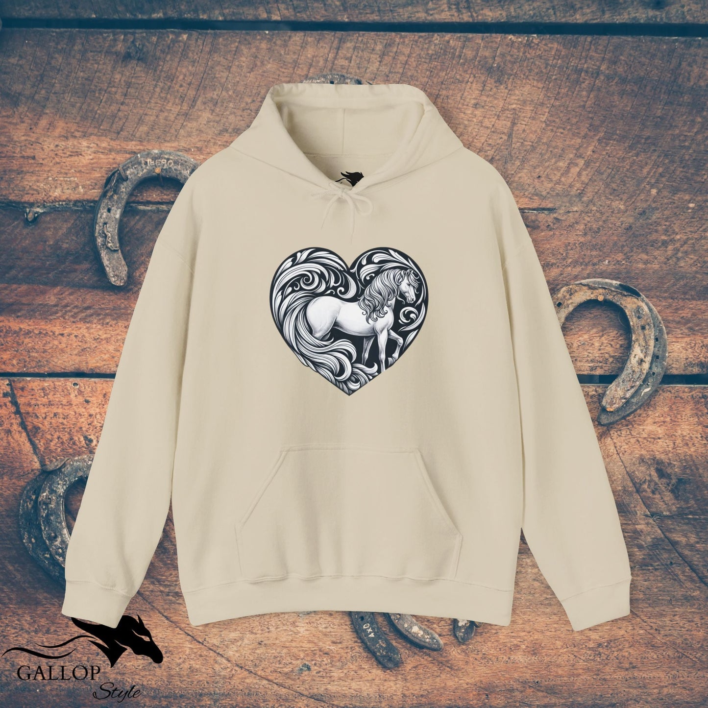 Hoodie Sand / S Horse in Heart Unisex Hoodie GS_25