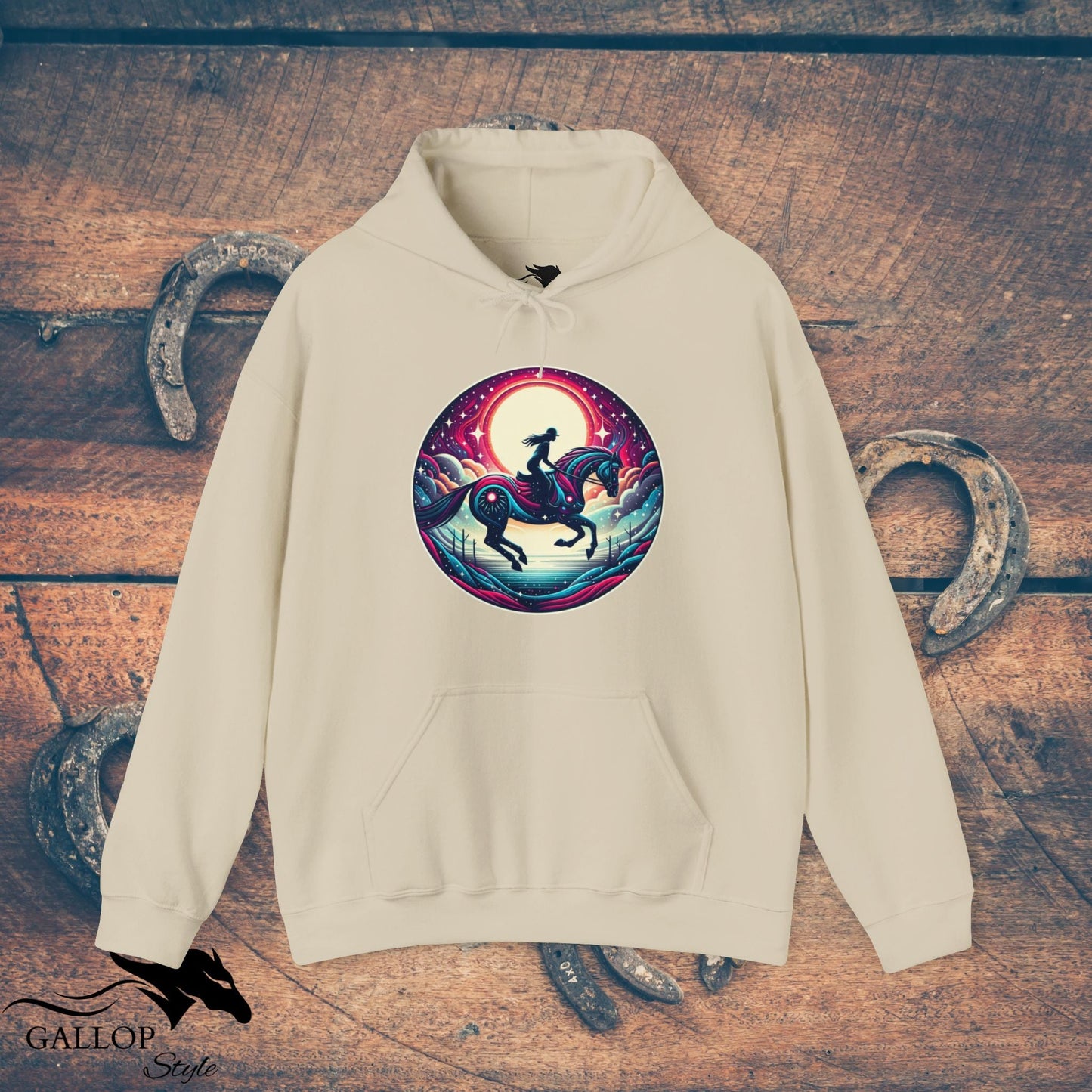 Hoodie Sand / S Lunar Horse & Rider Modern Unisex Hoodie GS_6