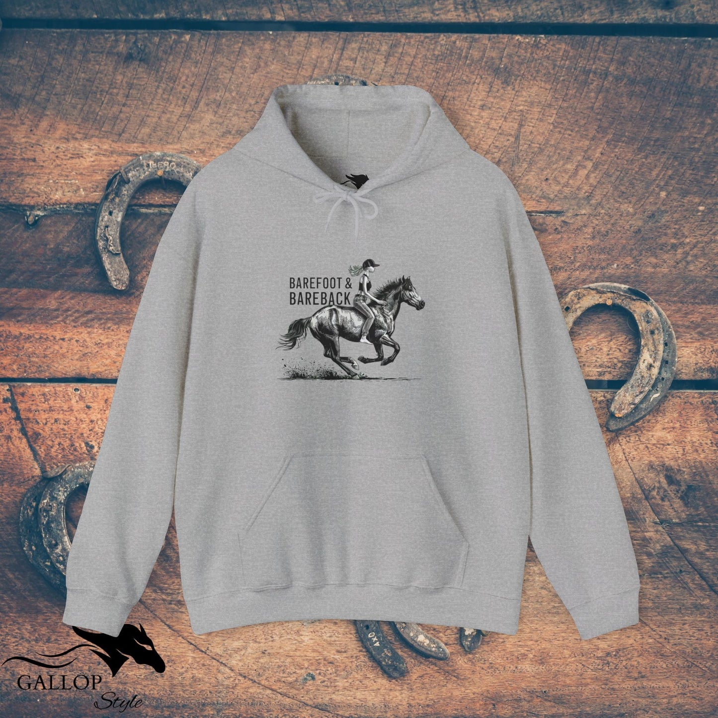 Hoodie Sport Grey / S Barefoot and Bareback 2 Unisex Hoodie GS_49