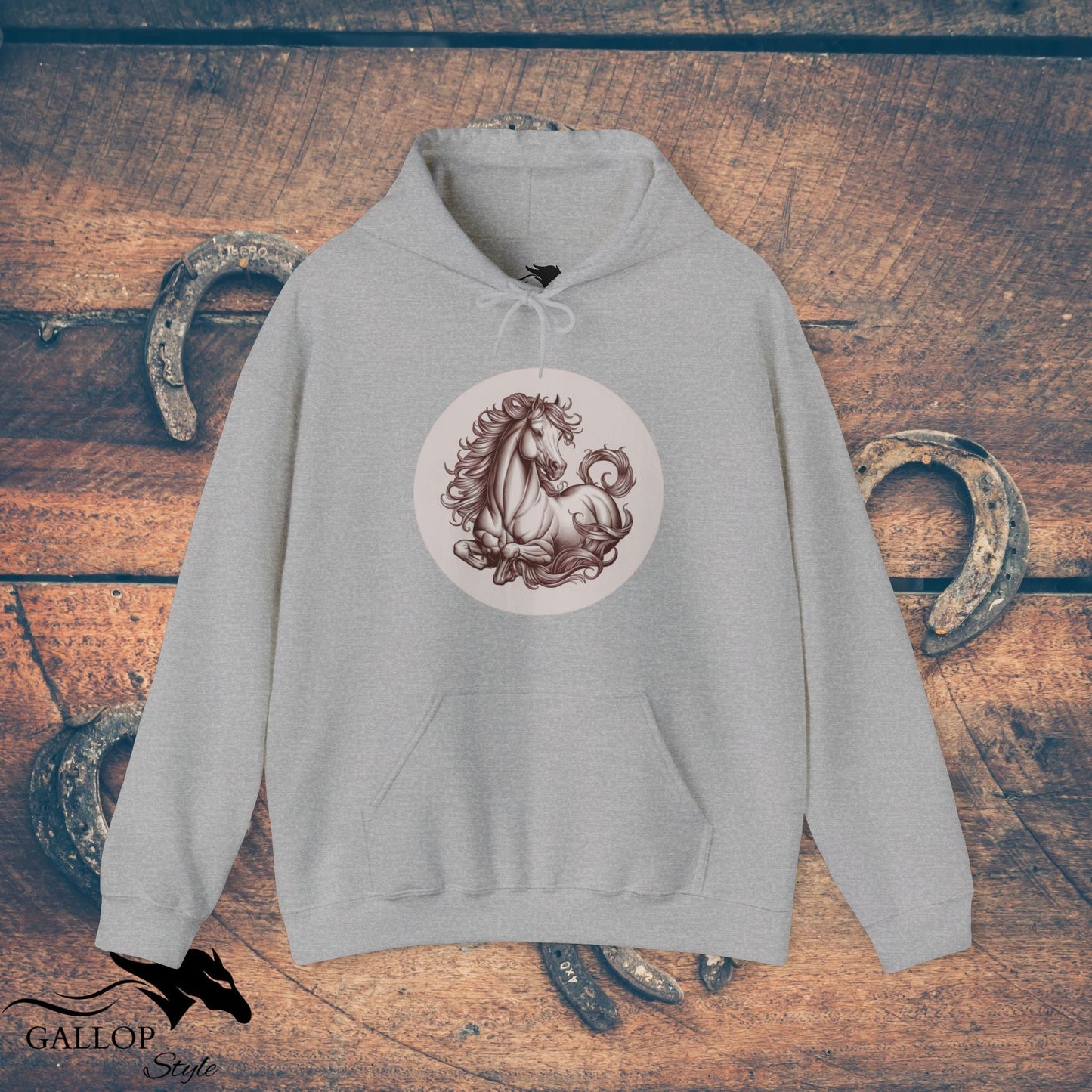 Hoodie Sport Grey / S Elegant Horse at Rest Unisex Hoodie GS_41