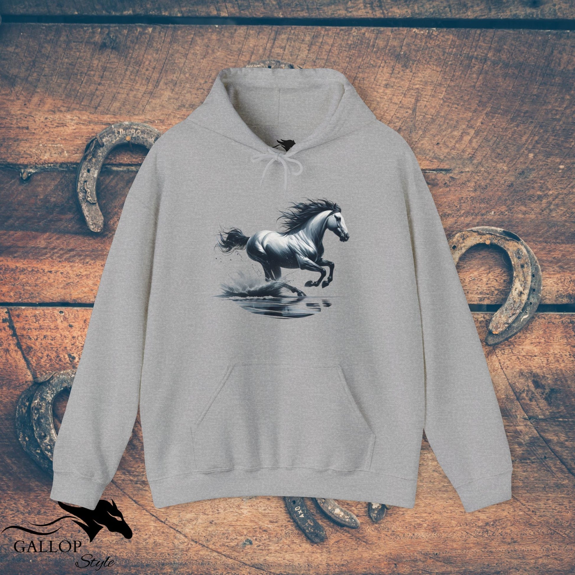 Hoodie Sport Grey / S Galloping Water Unisex Hoodie GS_30