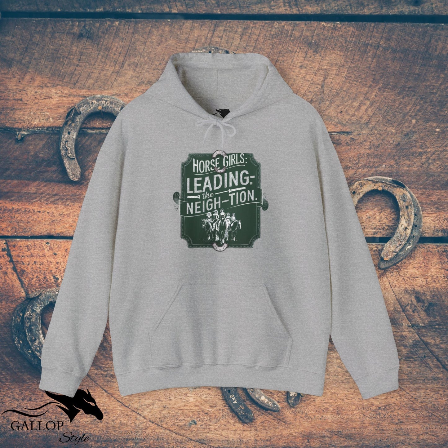 Hoodie Sport Grey / S Horse Girls Lead Neightion Unisex Hoodie GS_12