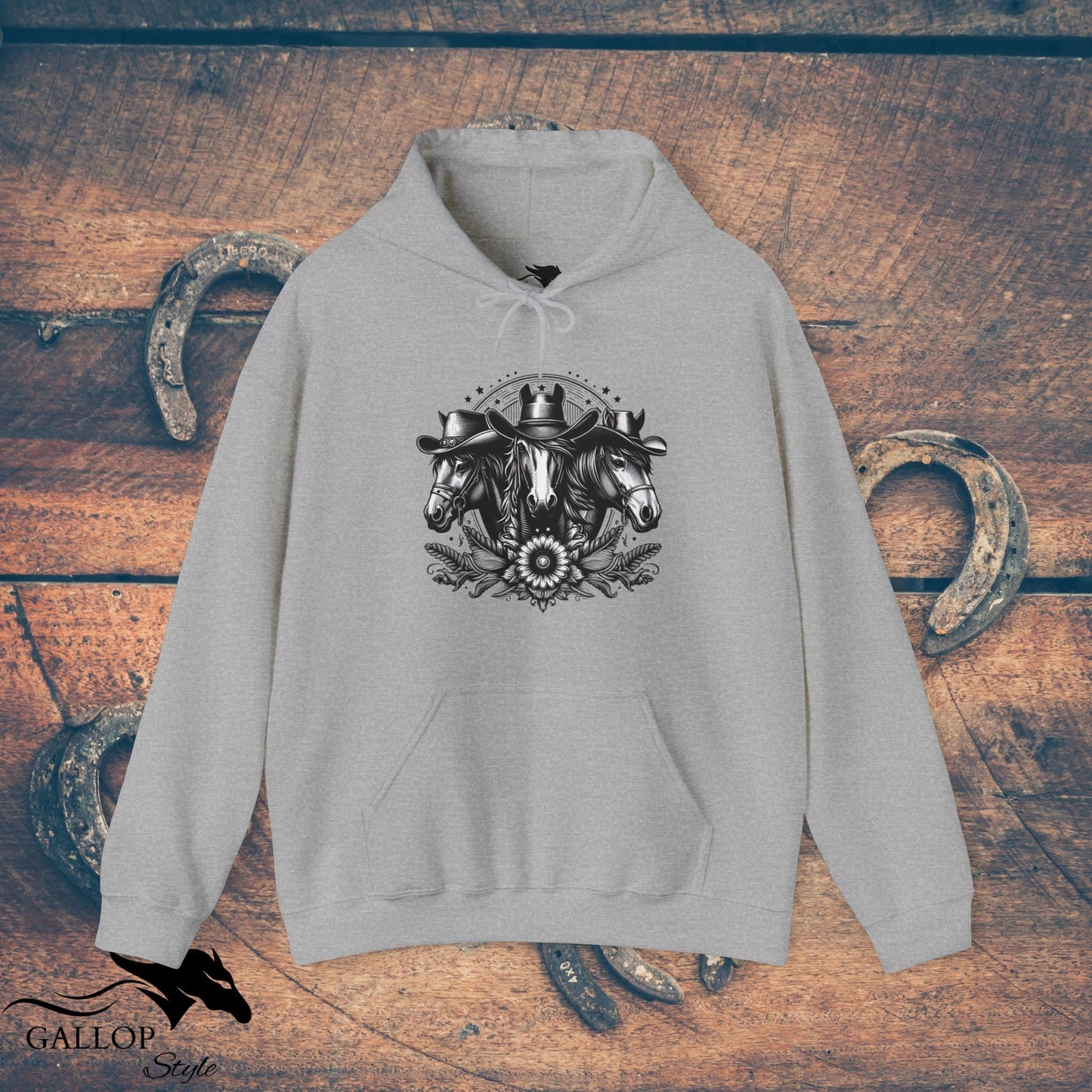 Hoodie Sport Grey / S Horse Trio Cowboy Hats Unisex Hoodie GS_28