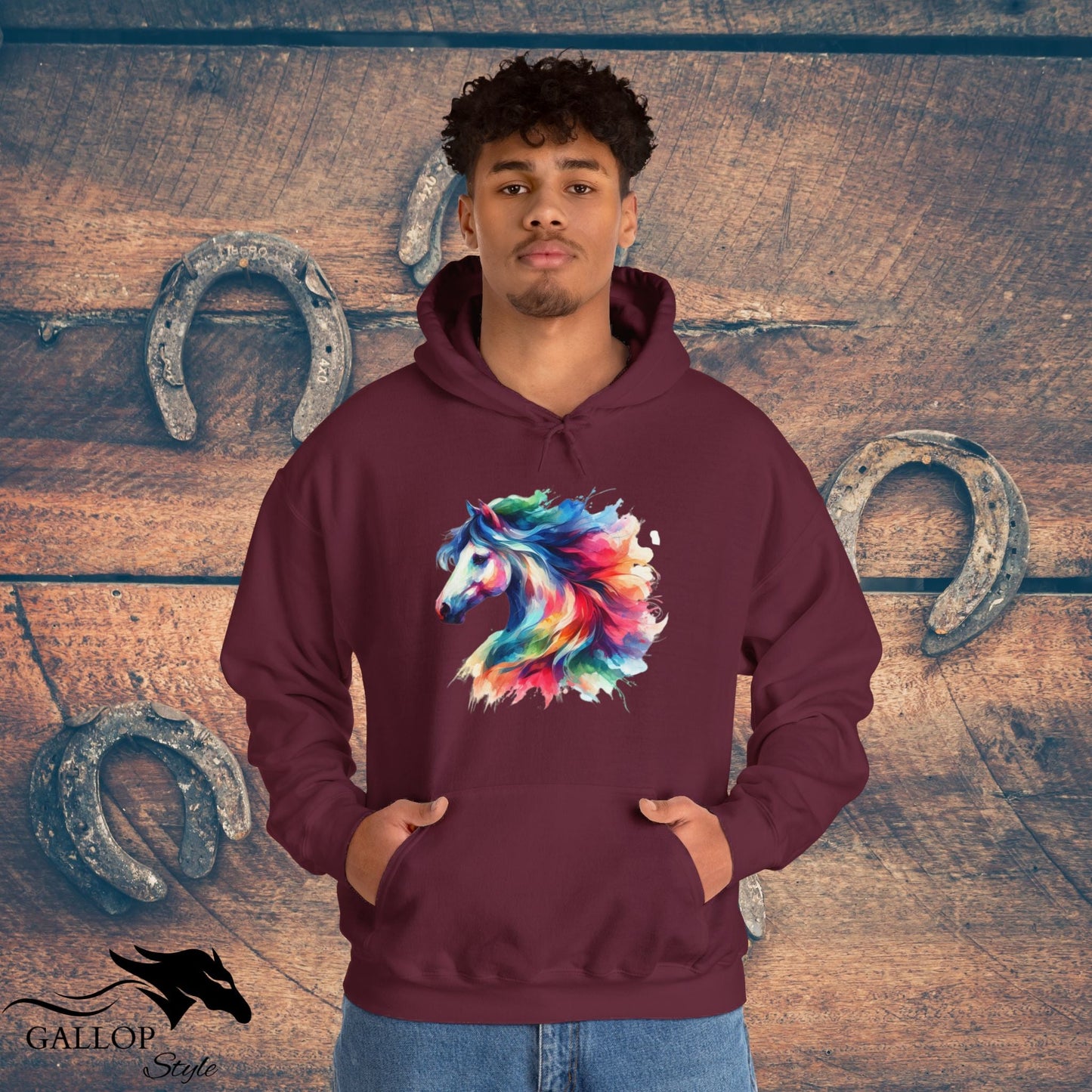 Hoodie Vibrant Water Color Horse Unisex Hoodie GS_43