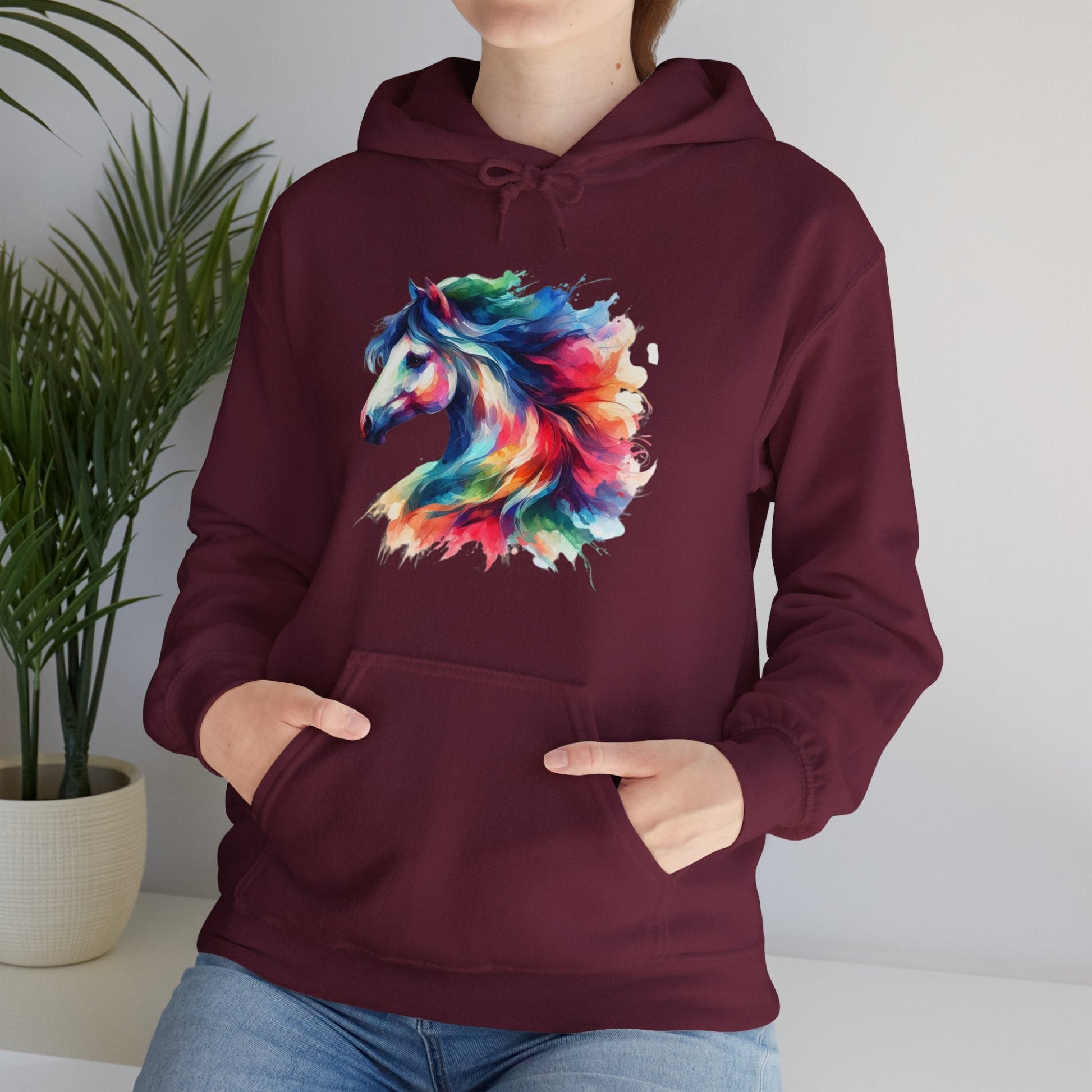 Hoodie Vibrant Water Color Horse Unisex Hoodie GS_43